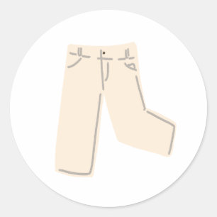 Adesivo Calças Jeans Bege Creme Desenho à Mão