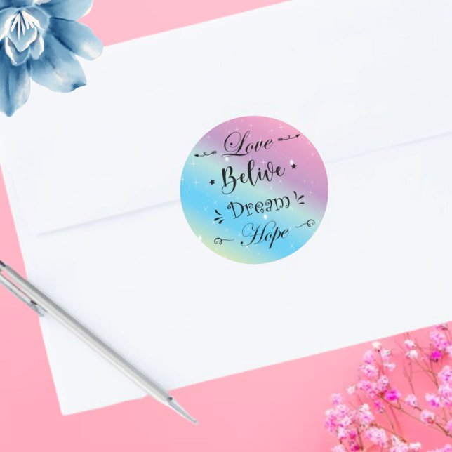 Adesivo Calcomanía color degradado motivacion  (Moderna pegatina con frase motivacional para toda ocasion)