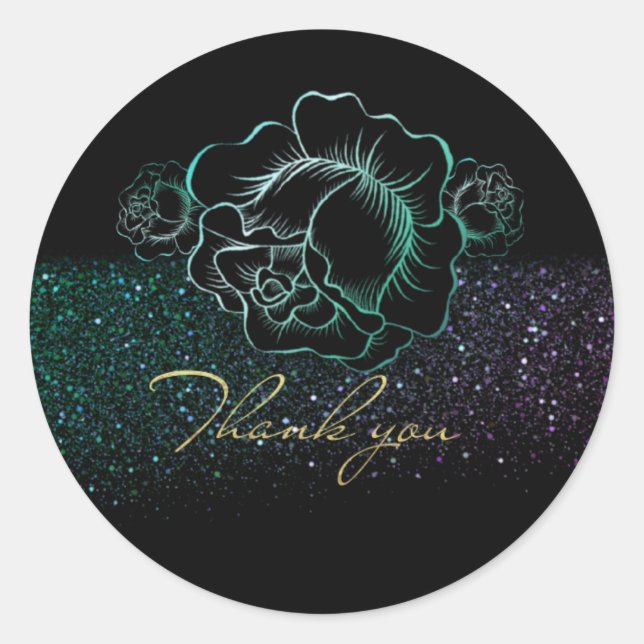 Adesivo Calcomanía redonda con rosas y purina (Frente)