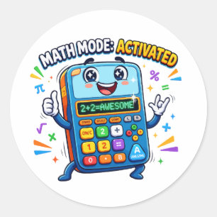 Adesivo Calculadora Fofo Modo Matemática Ativada Escola
