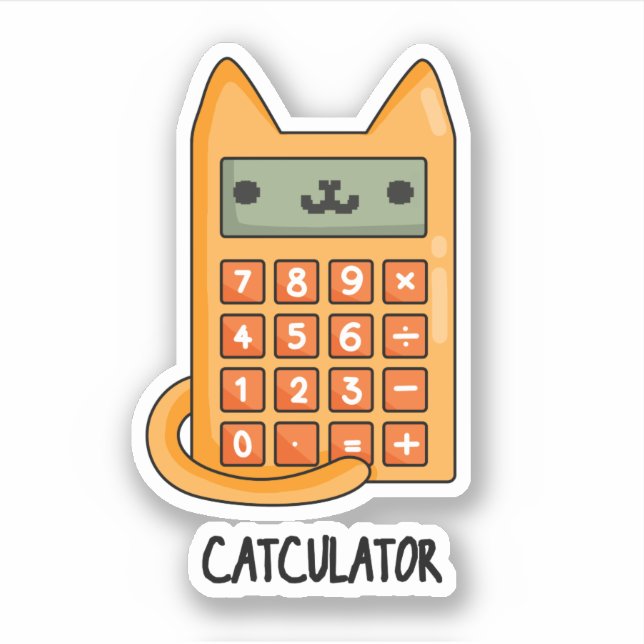 Adesivo Calculadora Funny de Gato (Frente)
