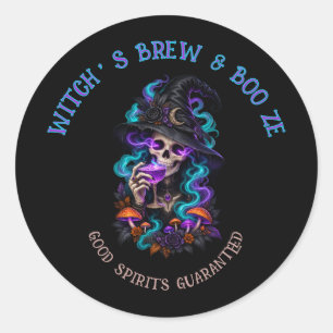 Adesivo Caldeirão de Bruxa & Cerveja Boo Ze Halloween Góti