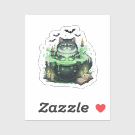 Adesivo Caldeirão Persa - Dia das Bruxas de Gato Persa Flu