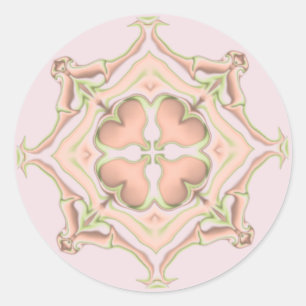 Adesivo Caleidoscópio de Diamante e Corações Rosa e Verde