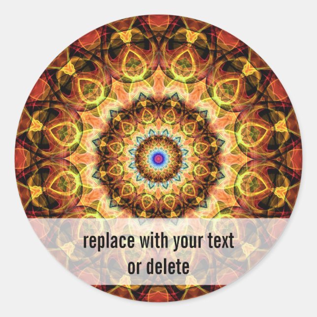 Adesivo Caleidoscópio de vidro queimado Ochre (Frente)