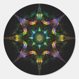 Adesivo Caleidoscópio Mandala - Preto Verde Roxo