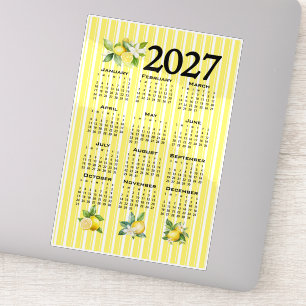 Adesivo Calendário 2027 Estilo Italiano Limões Listras Ama