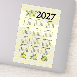 Adesivo Calendário 2027 Estilo Italiano Limões Listras Ama