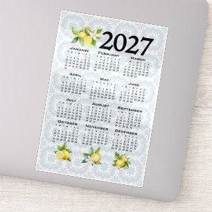 Adesivo Calendário 2027 Limões Azulejos Mediterrâneo Itali