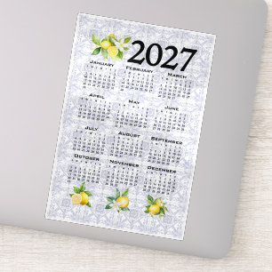 Adesivo Calendário 2027 Limões Azulejos Mediterrâneos Ital