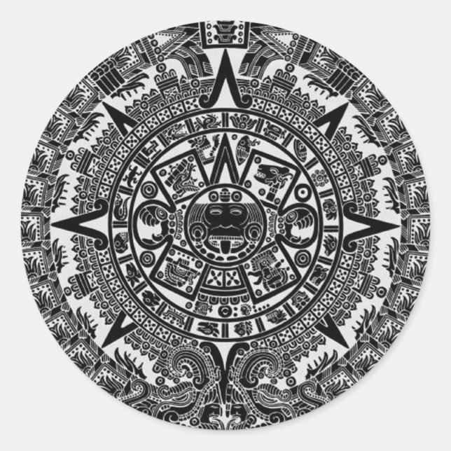 Adesivo Calendário Asteca Mayan (preto) 21 de dezembro de  (Frente)