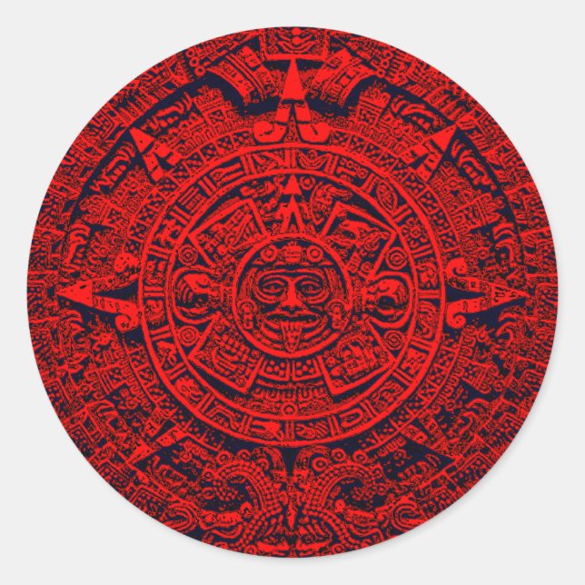 Adesivo Calendário Aztec - vermelho (Frente)