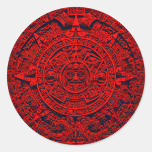 Adesivo Calendário Aztec - vermelho
