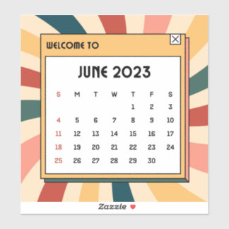 Adesivo Calendário Colorido de Junho de 2023