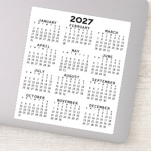 Adesivo Calendário de Exibição de Ano de cheio - Mínimo Bá