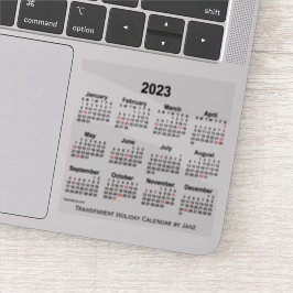 Adesivo Calendário de Férias Transparente 2023 por Janz