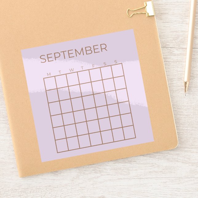 Adesivo Calendário de Setembro Não Atualizado Lilac para O (Notebook)