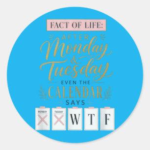 Adesivo Calendário Fact Of Life Diz Qual Humor Na Terra