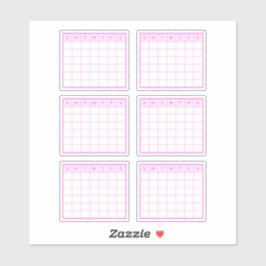 Adesivo Calendário Mensal Rosa
