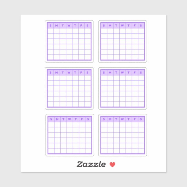 Adesivo Calendário Mensal Roxo (Folha)