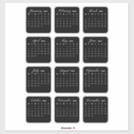 Adesivo Calendário Mínimo Simples 2025 Mensal