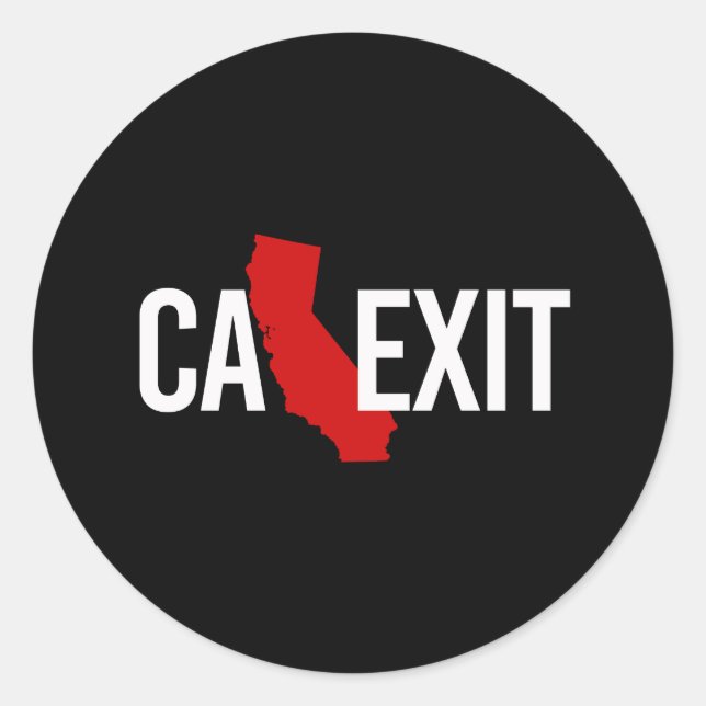 Adesivo Calexit - California Exit - vermelho branco - - - (Frente)