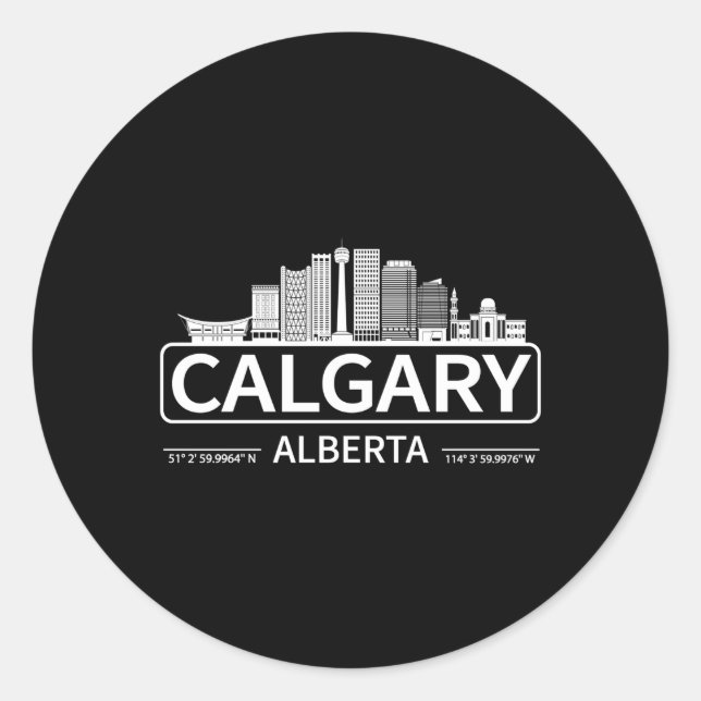 Adesivo Calgary Alberta Cityscape Viagem Para Calgary (Frente)
