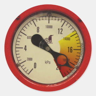 Adesivo Calibre de pressão do vapor - advertindo!