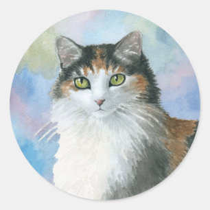 Adesivo Calico Cat 572 Tortie Tortoise com casca azul