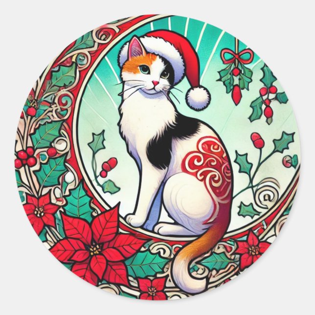 Adesivo Calico Cat Natal (Frente)