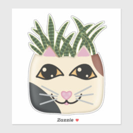 Adesivo Calico Cat Planter Planter Sticker