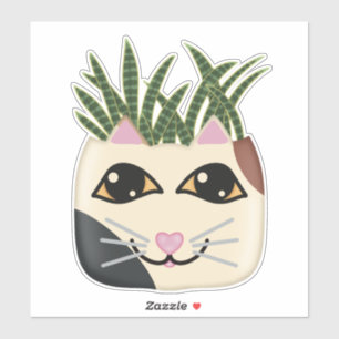 Adesivo Calico Cat Planter Planter Sticker