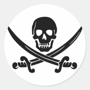 Adesivo Calico Jack Skull e Swords Sticker