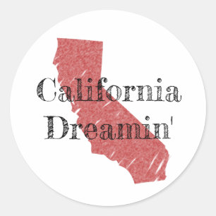 Adesivo California Dreamin' com Sketch da Califórnia