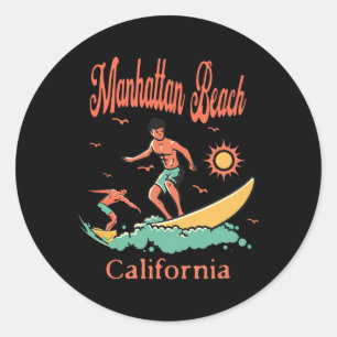 Adesivo Califórnia Manhattan Beach Ca Surfista Surfando Pe