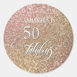 Adesivo Caligrafia 50 e fabulosa em Ombre Glitter