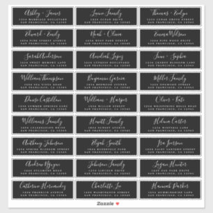 Adesivo Caligrafia Black Wedding Guest Address Labels