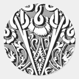 Adesivo caligrafia celta - letra V do monograma do renasci