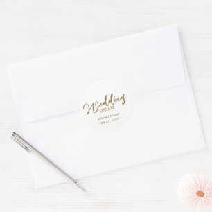Adesivo Caligrafia Chic Atualização de Casamento Dourado