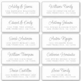 Adesivo Caligrafia Chic Black White Guest Labels