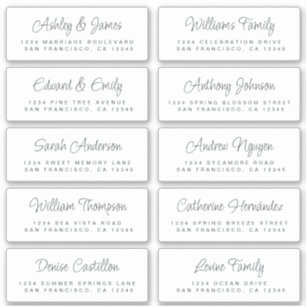 Adesivo Caligrafia Chic Black White Guest Labels