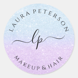 Adesivo Caligrafia com script manuscrito azul de brilho ro