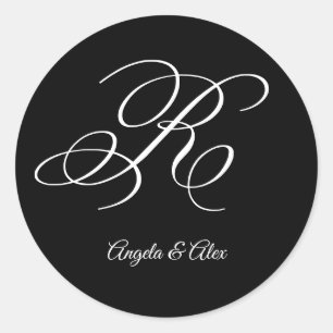 Adesivo Caligrafia de Casamento Letra R Maiúscula Monogram