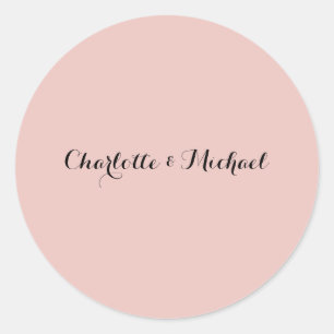 Adesivo Caligrafia de Casamento Rosa Dourada Elegante Nome