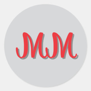 Adesivo Caligrafia de Cinzas Vermelhas Monogramas