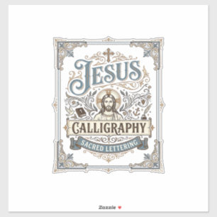 Adesivo Caligrafia de Jesus Letra Sagrada Caligrafia de Je