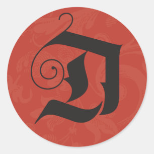 Adesivo Caligrafia de Natal do Monograma D