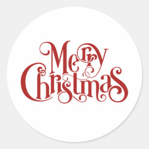 Adesivo Caligrafia de Natal Minimalista Vermelho