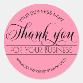 Adesivo Caligrafia de Script Rosa Preto para Empresas Obri