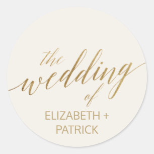 Adesivo Caligrafia Dourada elegante   Focos de envelopes d